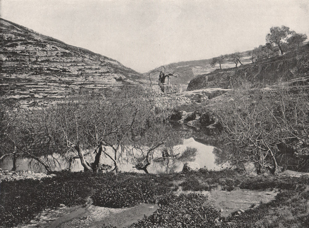 JERUSALEM. The Pool of Siloam. Israel 1895 old antique vintage print picture